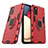 Funda Bumper Silicona y Plastico Mate Carcasa con Magnetico Anillo de dedo Soporte S06 para Samsung Galaxy M02s Rojo