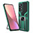 Funda Bumper Silicona y Plastico Mate Carcasa con Magnetico Anillo de dedo Soporte S06 para Xiaomi Mi 12 5G Verde
