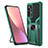 Funda Bumper Silicona y Plastico Mate Carcasa con Magnetico Anillo de dedo Soporte S06 para Xiaomi Mi 12S Pro 5G Verde