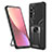 Funda Bumper Silicona y Plastico Mate Carcasa con Magnetico Anillo de dedo Soporte S06 para Xiaomi Mi 12X 5G Negro