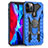 Funda Bumper Silicona y Plastico Mate Carcasa con Magnetico Anillo de dedo Soporte S07 para Apple iPhone 12 Pro Azul