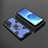 Funda Bumper Silicona y Plastico Mate Carcasa con Magnetico Anillo de dedo Soporte S07 para Oppo Reno6 Z 5G Azul