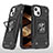 Funda Bumper Silicona y Plastico Mate Carcasa con Magnetico Anillo de dedo Soporte S08 para Apple iPhone 15 Negro