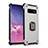 Funda Bumper Silicona y Plastico Mate Carcasa con Magnetico Anillo de dedo Soporte T01 para Samsung Galaxy S10 5G Plata