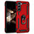 Funda Bumper Silicona y Plastico Mate Carcasa con Magnetico Anillo de dedo Soporte T02 para Samsung Galaxy S24 5G Rojo