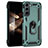 Funda Bumper Silicona y Plastico Mate Carcasa con Magnetico Anillo de dedo Soporte T02 para Samsung Galaxy S24 5G Verde