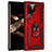 Funda Bumper Silicona y Plastico Mate Carcasa con Magnetico Anillo de dedo Soporte T02 para Samsung Galaxy S24 Ultra 5G Rojo