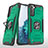 Funda Bumper Silicona y Plastico Mate Carcasa con Magnetico Anillo de dedo Soporte T04 para Samsung Galaxy S21 5G Verde