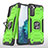 Funda Bumper Silicona y Plastico Mate Carcasa con Magnetico Anillo de dedo Soporte T04 para Samsung Galaxy S21 Plus 5G Menta Verde