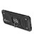 Funda Bumper Silicona y Plastico Mate Carcasa con Magnetico Anillo de dedo Soporte T05 para Samsung Galaxy S21 FE 5G Negro