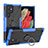 Funda Bumper Silicona y Plastico Mate Carcasa con Magnetico Anillo de dedo Soporte T08 para Samsung Galaxy S22 Ultra 5G Azul