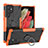 Funda Bumper Silicona y Plastico Mate Carcasa con Magnetico Anillo de dedo Soporte T08 para Samsung Galaxy S22 Ultra 5G Naranja