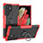 Funda Bumper Silicona y Plastico Mate Carcasa con Magnetico Anillo de dedo Soporte T08 para Samsung Galaxy S22 Ultra 5G Rojo