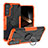 Funda Bumper Silicona y Plastico Mate Carcasa con Magnetico Anillo de dedo Soporte T08 para Samsung Galaxy S24 5G Naranja