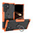 Funda Bumper Silicona y Plastico Mate Carcasa con Magnetico Anillo de dedo Soporte T08 para Samsung Galaxy S24 Ultra 5G Naranja