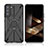 Funda Bumper Silicona y Plastico Mate Carcasa con Magnetico Anillo de dedo Soporte T09 para Samsung Galaxy S24 Plus 5G Negro