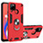 Funda Bumper Silicona y Plastico Mate Carcasa con Magnetico Anillo de dedo Soporte Y01B para Realme C12 Rojo