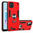 Funda Bumper Silicona y Plastico Mate Carcasa con Magnetico Anillo de dedo Soporte Y01B para Realme C20 Rojo