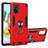 Funda Bumper Silicona y Plastico Mate Carcasa con Magnetico Anillo de dedo Soporte Y01B para Samsung Galaxy A71 4G A715 Rojo