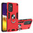 Funda Bumper Silicona y Plastico Mate Carcasa con Magnetico Anillo de dedo Soporte Y01B para Samsung Galaxy M34 5G Rojo