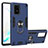 Funda Bumper Silicona y Plastico Mate Carcasa con Magnetico Anillo de dedo Soporte Y01B para Samsung Galaxy M80S Azul