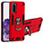 Funda Bumper Silicona y Plastico Mate Carcasa con Magnetico Anillo de dedo Soporte Y01B para Samsung Galaxy S20 Rojo