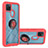 Funda Bumper Silicona y Plastico Mate Carcasa con Magnetico Anillo de dedo Soporte YB1 para Realme C25Y India Rojo