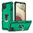 Funda Bumper Silicona y Plastico Mate Carcasa con Magnetico Anillo de dedo Soporte YF1 para Samsung Galaxy A12 5G Verde