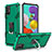 Funda Bumper Silicona y Plastico Mate Carcasa con Magnetico Anillo de dedo Soporte YF1 para Samsung Galaxy A51 4G Verde