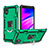 Funda Bumper Silicona y Plastico Mate Carcasa con Magnetico Anillo de dedo Soporte YF1 para Samsung Galaxy M01 Core Verde