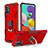 Funda Bumper Silicona y Plastico Mate Carcasa con Magnetico Anillo de dedo Soporte YF1 para Samsung Galaxy M40S Rojo