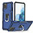 Funda Bumper Silicona y Plastico Mate Carcasa con Magnetico Anillo de dedo Soporte YF1 para Samsung Galaxy Note 10 Lite Azul