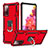 Funda Bumper Silicona y Plastico Mate Carcasa con Magnetico Anillo de dedo Soporte YF1 para Samsung Galaxy S20 FE 4G Rojo