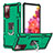 Funda Bumper Silicona y Plastico Mate Carcasa con Magnetico Anillo de dedo Soporte YF1 para Samsung Galaxy S20 FE 4G Verde