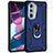 Funda Bumper Silicona y Plastico Mate Carcasa con Magnetico Anillo de dedo Soporte Z01 para Motorola Moto Edge Plus (2022) 5G Azul