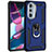 Funda Bumper Silicona y Plastico Mate Carcasa con Magnetico Anillo de dedo Soporte Z01 para Motorola Moto Edge X30 5G Azul