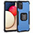 Funda Bumper Silicona y Plastico Mate Carcasa con Magnetico Anillo de dedo Soporte ZJ1 para Samsung Galaxy A03s Azul