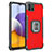 Funda Bumper Silicona y Plastico Mate Carcasa con Magnetico Anillo de dedo Soporte ZJ1 para Samsung Galaxy A22s 5G Rojo