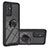 Funda Bumper Silicona y Plastico Mate Carcasa con Magnetico Anillo de dedo Soporte ZJ1 para Samsung Galaxy A54 5G Negro