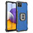 Funda Bumper Silicona y Plastico Mate Carcasa con Magnetico Anillo de dedo Soporte ZJ1 para Samsung Galaxy F42 5G Azul