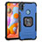 Funda Bumper Silicona y Plastico Mate Carcasa con Magnetico Anillo de dedo Soporte ZJ2 para Samsung Galaxy A11 Azul