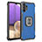 Funda Bumper Silicona y Plastico Mate Carcasa con Magnetico Anillo de dedo Soporte ZJ2 para Samsung Galaxy A32 5G Azul