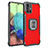 Funda Bumper Silicona y Plastico Mate Carcasa con Magnetico Anillo de dedo Soporte ZJ2 para Samsung Galaxy A71 4G A715 Rojo