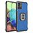 Funda Bumper Silicona y Plastico Mate Carcasa con Magnetico Anillo de dedo Soporte ZJ2 para Samsung Galaxy A71 5G Azul