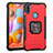 Funda Bumper Silicona y Plastico Mate Carcasa con Magnetico Anillo de dedo Soporte ZJ2 para Samsung Galaxy M11 Rojo