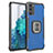 Funda Bumper Silicona y Plastico Mate Carcasa con Magnetico Anillo de dedo Soporte ZJ2 para Samsung Galaxy S20 FE 4G Azul