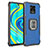 Funda Bumper Silicona y Plastico Mate Carcasa con Magnetico Anillo de dedo Soporte ZJ2 para Xiaomi Redmi Note 9 Pro Azul