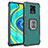 Funda Bumper Silicona y Plastico Mate Carcasa con Magnetico Anillo de dedo Soporte ZJ2 para Xiaomi Redmi Note 9 Pro Max Verde