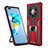 Funda Bumper Silicona y Plastico Mate Carcasa con Magnetico Anillo de dedo Soporte ZL1 para Huawei Mate 40 Pro+ Plus Rojo