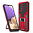 Funda Bumper Silicona y Plastico Mate Carcasa con Magnetico Anillo de dedo Soporte ZL1 para Samsung Galaxy A32 4G Rojo